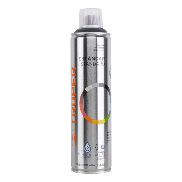 Pintura aerosol gris obscuro, bote esbelto 400 ml, TRUPER