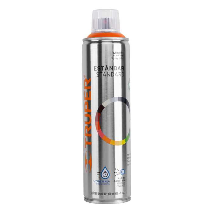 Pintura aerosol naranja, bote esbelto 400 ml, TRUPER