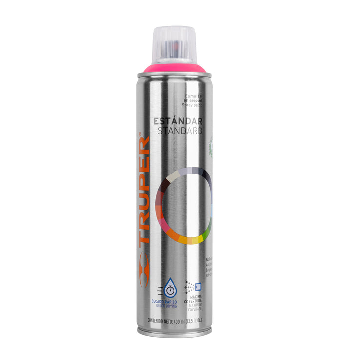 Pintura aerosol rosa mexicano, bote esbelto 400 ml, TRUPER
