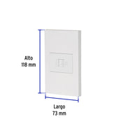 Placa armada 1 toma para teléfono, 1.5 mod, Española, blanco