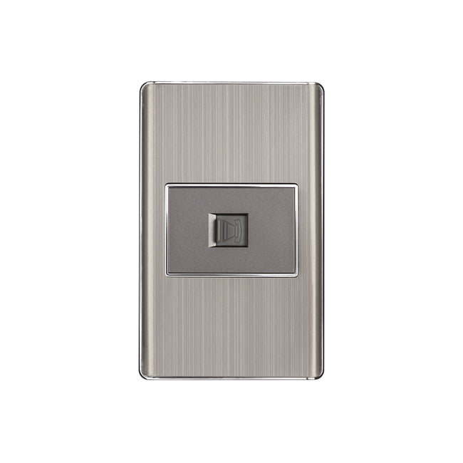 Placa armada acero inox 1 toma para teléfono 1.5 mód, Lisboa