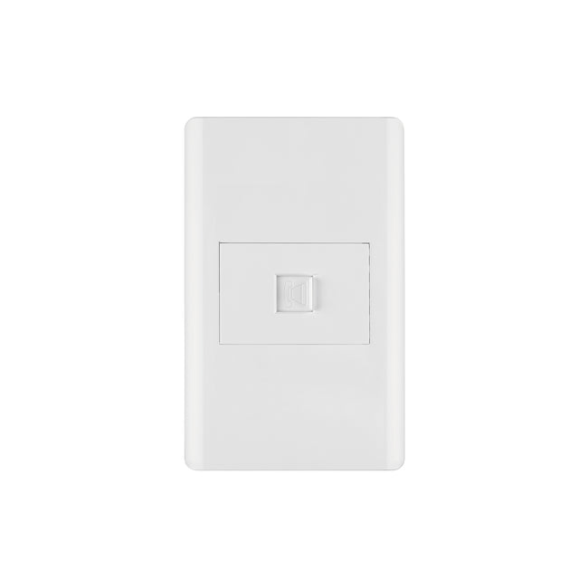 Placa armada blanca 1 toma para teléfono 1.5 mód, Lisboa