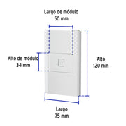 Placa armada blanca 1 toma para teléfono 1.5 mód, Lisboa