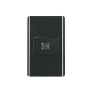 Placa armada negra 1 toma para teléfono 1.5 mód, Lisboa