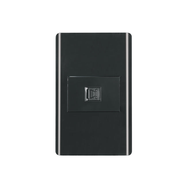 Placa armada negra 1 toma para teléfono 1.5 mód, Lisboa
