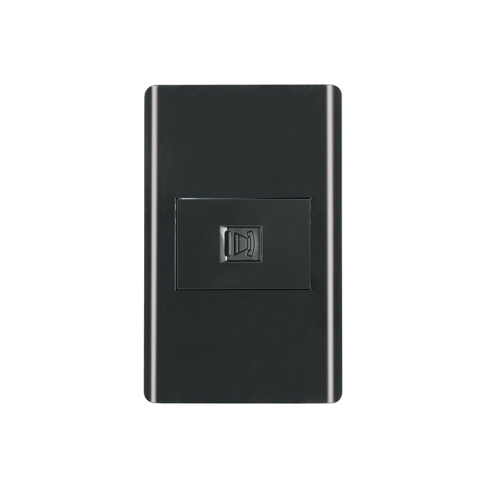 Placa armada negra 1 toma para teléfono 1.5 mód, Lisboa