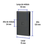 Placa armada negra 1 toma para teléfono 1.5 mód, Lisboa