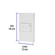 Placa armada 1 interruptor de timbre,1.5mod, Española,blanco