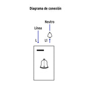 Placa armada 1 interruptor de timbre,1.5mod, Española,blanco