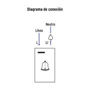 Placa armada acero 1 interruptor de timbre 1.5 mód, Lisboa