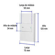 Placa armada blanca 1 interruptor de timbre 1.5 mód, Lisboa