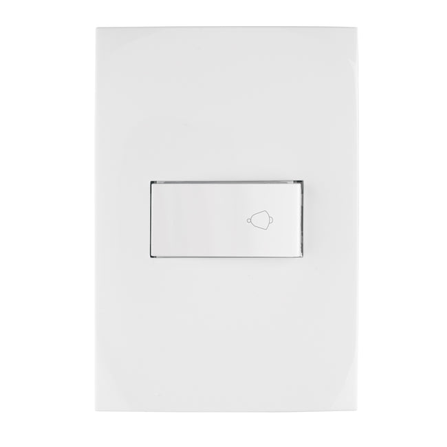 Placa armada con timbre, línea Oslo, color blanco, VOLTECK