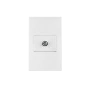 Placa armada 1 toma de TV, 1.5 módulos, Española, blanco