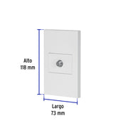 Placa armada 1 toma de TV, 1.5 módulos, Española, blanco