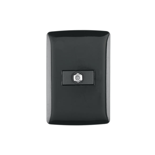 Placa armada con conexión para TV, negro, línea Italiana