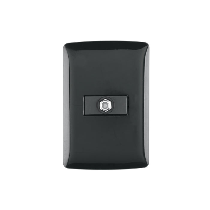 Placa armada con conexión para TV, negro, línea Italiana