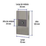 Placa armada acero inox 1 toma de TV, 1.5 módulos, Lisboa