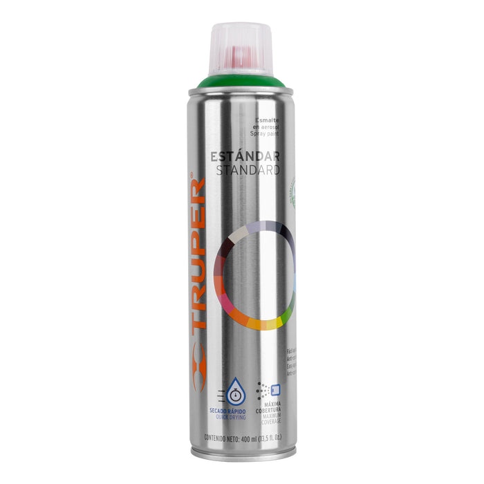 Pintura aerosol verde ecológico, bote esbelto 400 ml, TRUPER