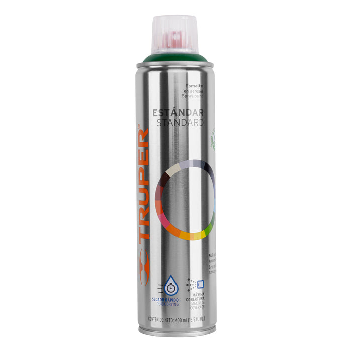 Pintura aerosol verde hoja, bote esbelto 400 ml, TRUPER