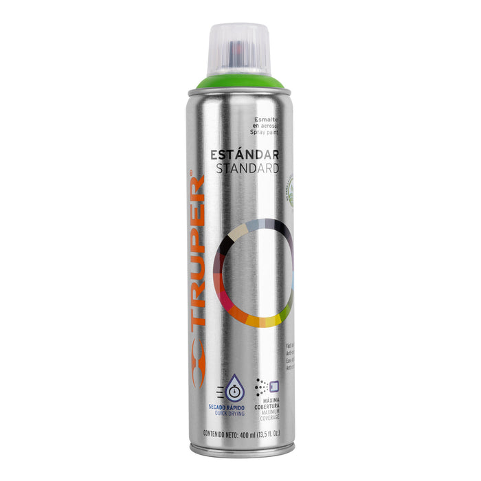 Pintura aerosol verde manzana, bote esbelto 400 ml, TRUPER