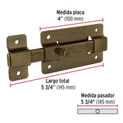 Pasador de barra plana 4', latón antiguo, HERMEX