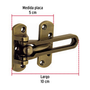 Pasador abatible para puerta, acabado latón antiguo, HERMEX