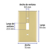 Placa para interruptor vertical, de aluminio, línea Standard