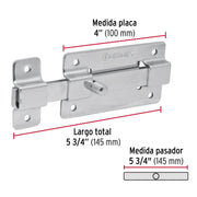Pasador de barra plana 4' acabado cromo, HERMEX