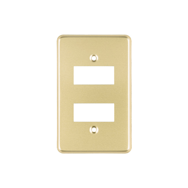 Placa 2 módulos, de aluminio, línea Económica, VOLTECK