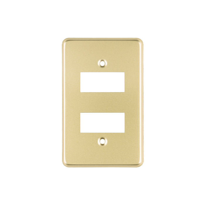 Placa 2 módulos, de aluminio, línea Económica, VOLTECK