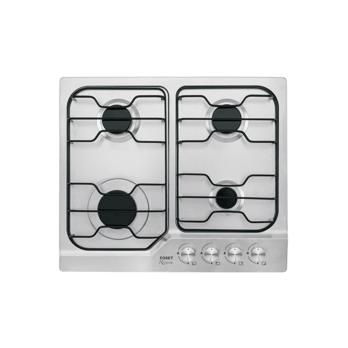 Parrilla gas empotrable 60 cm, 4 quemadores, esmalte, FOSET
