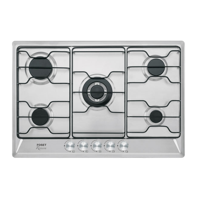 Parrilla gas empotrable 75 cm, 5 quemadores, esmalte, FOSET