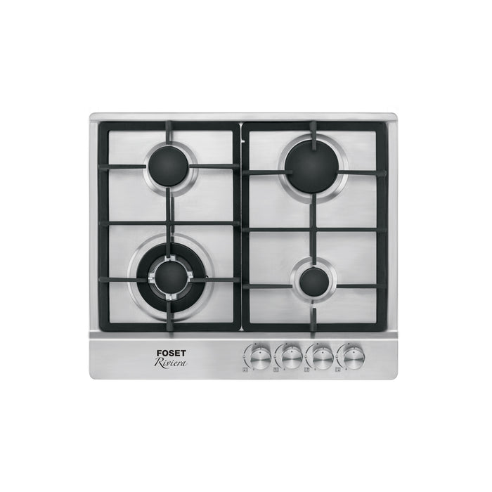 Parrilla gas empotrable 60cm, 4 quem, acero inox, RIVIERA