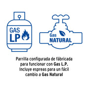 Parrilla gas empotrable 60cm, 4 quem, vidrio negro, RIVIERA