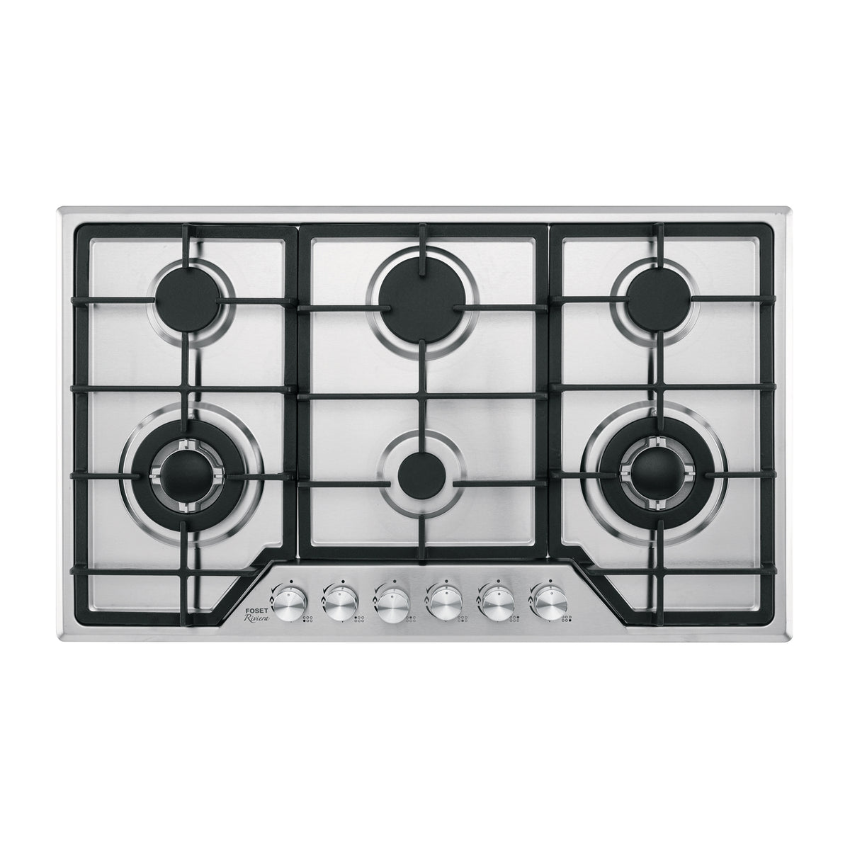 Parrilla gas empotrable 90cm, 6 quem, acero inox, RIVIERA