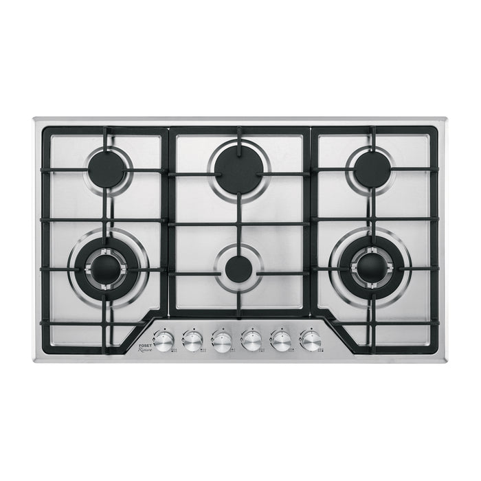 Parrilla gas empotrable 90cm, 6 quem, acero inox, RIVIERA