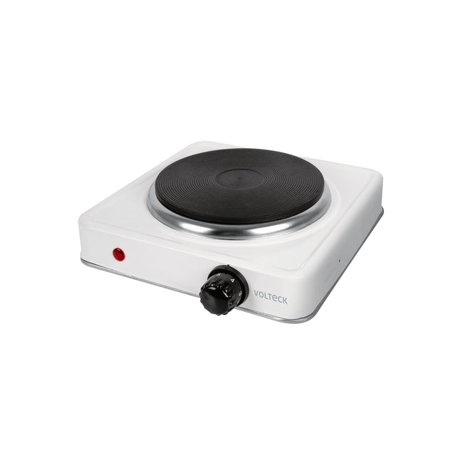 Parrilla eléctrica 1 quemador de disco, blanca, VOLTECK