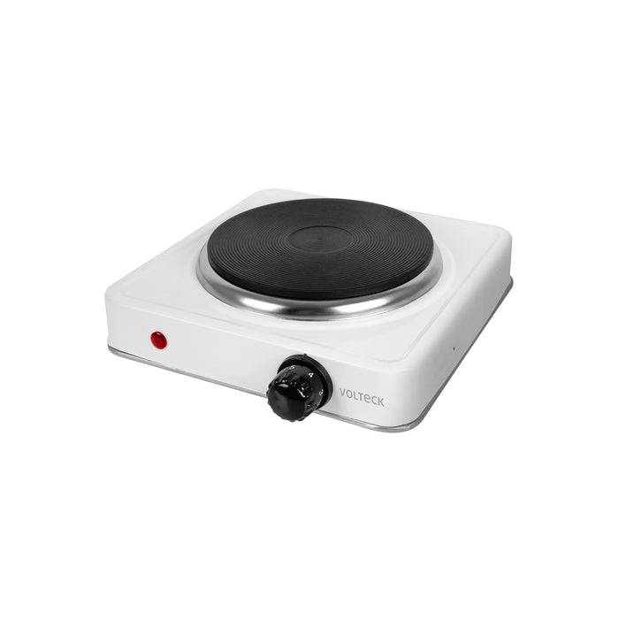 Parrilla eléctrica 1 quemador de disco, blanca, VOLTECK