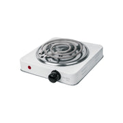 Parrilla eléctrica 1 quemador en espiral, blanca, BASIC