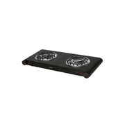 Parrilla eléctrica 2 quemadores en espiral, negra, VOLTECK