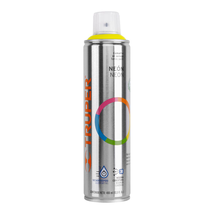 Pintura en aerosol, amarillo neón, bote esbelto, 400 ml