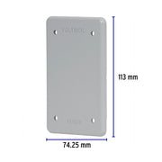 Placa tipo FS ciega, de sobreponer, VOLTECK