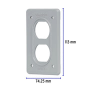 Placa tipo FS, doble, de sobreponer, VOLTECK