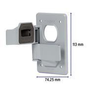 Placa tipo FS, con cubierta, doble, sobreponer, VOLTECK
