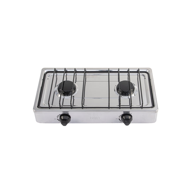 Parrilla de gas de sobreponer 2 quemadores, inox, FOSET