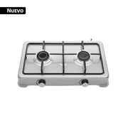 Parrilla de gas de sobreponer,2 quemadores, inox, FOSET AERO