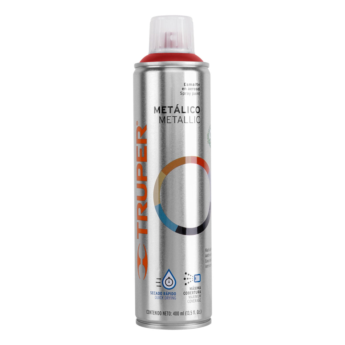 Pintura en aerosol, rojo metálico, bote esbelto, 400 ml