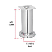 Pata para sofá y mueble, cromo, 120 mm altura, HERMEX