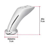 Pata para sofá y mueble, cromo, 90 mm altura, HERMEX