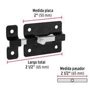 Pasador de barra plana 2', negro, HERMEX